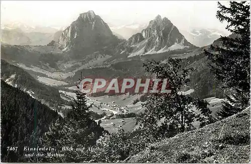 Cartes postales moderne Einsiedeln Blick auf Alpthal und die Mythen