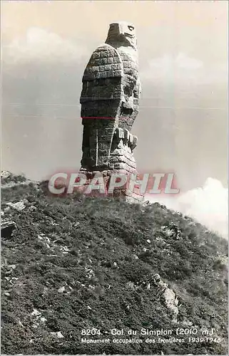 Moderne Karte Col du Simplon (201 m) Monument Occupationd es Frontieres 1939 1945