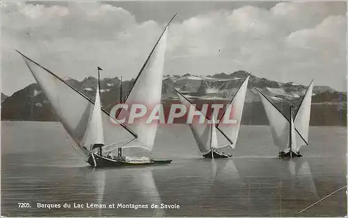 Cartes postales moderne Barques du Lac Leman et Montaagnes de Savoie Bateaux