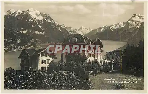 Moderne Karte Seelisberg Hotel Bellevue mit Blick auf Bristenstock