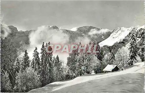 Moderne Karte Neuschnee Braunwald Glarus 1300 m Todi u Gemsfayren