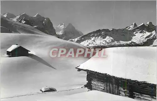 Moderne Karte Kaserstatt ob Hasliberg Wetterhorn Monch Eiger Schwarzhorn