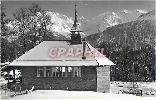 Cartes postales moderne Hasliberg Kapelle Hohfluh Engelhorner u Wetterhorner