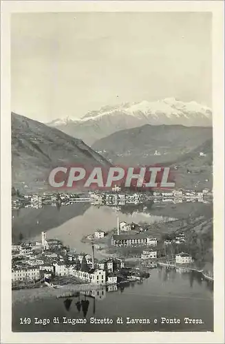 Moderne Karte Lago di Lugano Stretto di Lavena e Ponte Tresa