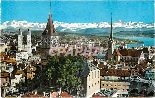 Moderne Karte Zurich und die Alpen