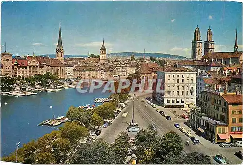 Cartes postales moderne Zurich Limmatquai Fraumunster St Peter Grossmunster