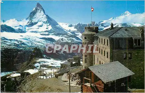 Moderne Karte Zermatt Kulm Hotel Gornergrat 3150 m Matterhorn 4478 m Dt Blanche 4357 m