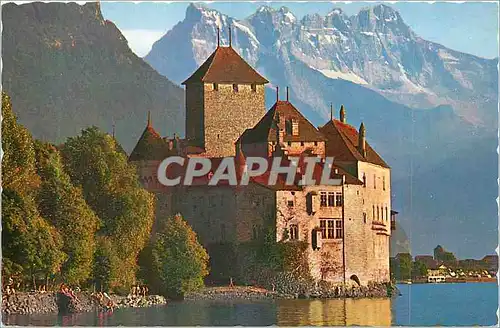 Cartes postales moderne Lac Leman Chateau de Chillon pres de Montreux et les Dents du Midi