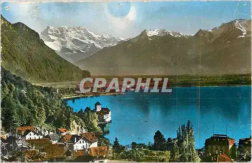 Cartes postales moderne Montreux Chateau de Chillon et Dents du Midi