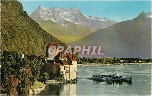 Cartes postales moderne Chillon et Dents du Midi Bateau