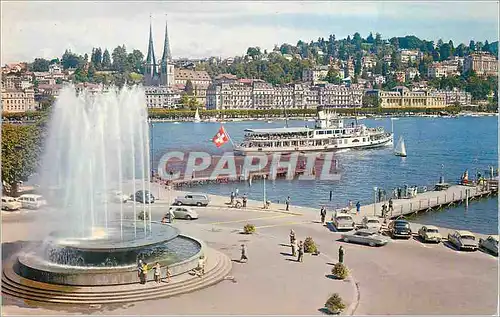 Moderne Karte Luzern Wagenbachbrunnen Bateau