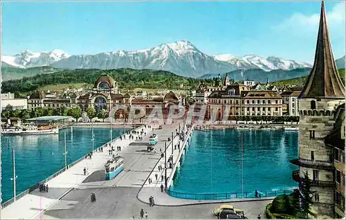 Cartes postales moderne Luzern und die Alpen Tramway