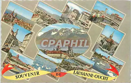 Moderne Karte Souvenir de Lausanne Ouchy