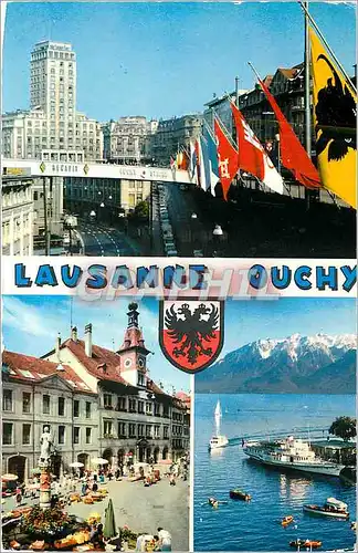 Cartes postales moderne Lausanne Ouchy La Tour Bel Air Place de la Palud Ouchy Lausanne et les Alpes