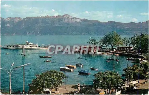 Cartes postales moderne Lausanne La Palace de la Riponne l'Universite et la Cathedrale Bateau