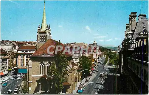 Cartes postales moderne Lausanne La Place St Francois et l'Eglise
