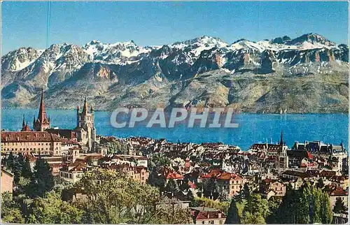 Cartes postales moderne Lausanne Vue Generale et les Alpes