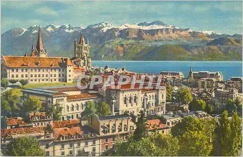 Cartes postales moderne Lausanne Ouchy et Les Alpes de la Savoie