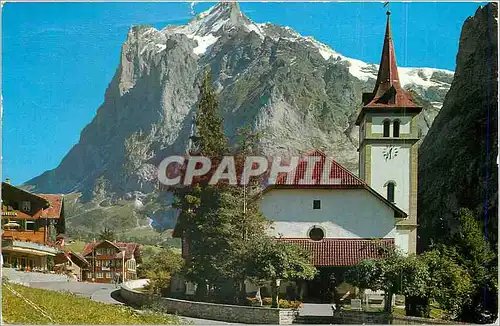 Cartes postales moderne Grindelwald Kirche Wetterhorn