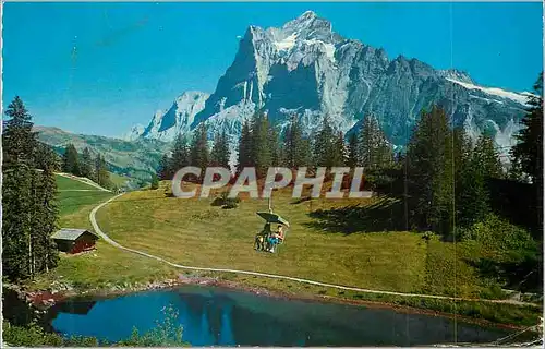 Cartes postales moderne Grindelwald First Bahn und Wetterhorn (3703 m) Teleferique