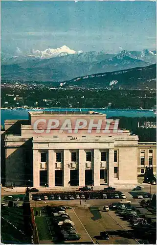 Cartes postales moderne Geneve Le Palais et le Mont Blanc (4810 m)