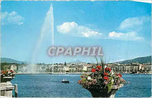 Cartes postales moderne Geneve Le Jet d'Eau 130 m Mont Blanc 4810 m