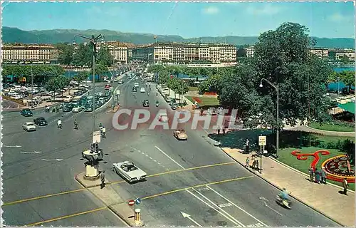 Cartes postales moderne Geneve Carrefour du Grand Quai
