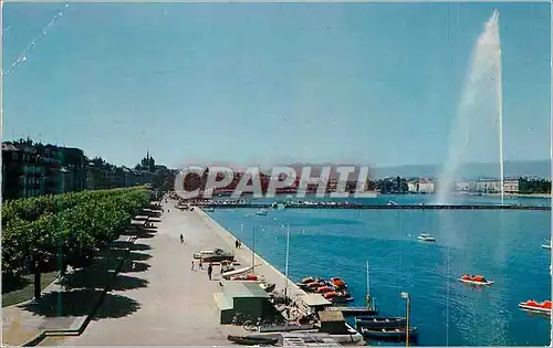 Cartes postales moderne Geneve Quai Gustave Ador et le Jet d'Eau (120 m)