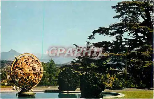 Moderne Karte Geneve Sphere Armillaire du Palais des Nations et le Mont Blanc (4810 m)
