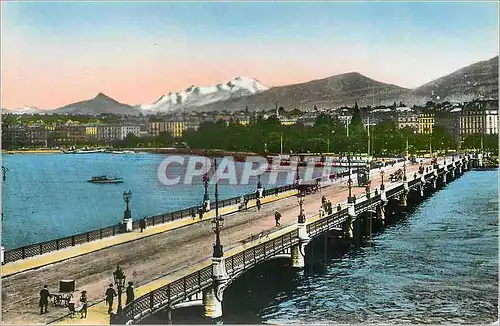 Cartes postales moderne Geneve Pont du Mont Blanc et le Mont Blanc