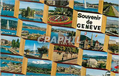 Moderne Karte Souvenir de Geneve