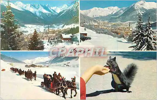 Cartes postales moderne Davos (1560 m) Gegen Tinzenhorn und Piz Michel Gegen Rhatikon und Seehorn Schlittenfahrt Ein Zut