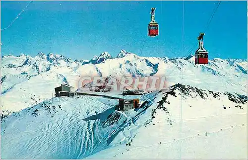 Cartes postales moderne Davos Weibfluhgipfelbahn (2846 m) gegen Weibfluhjoch und Silvrettagruppe