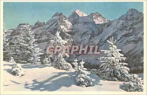 Cartes postales moderne Kandersteg Orschinen Blumlisalp und Frunderhorn