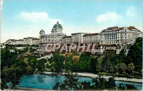 Cartes postales moderne Berne Palais Federal et Hotel Bellevue Palace Bernerhof
