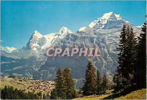 Cartes postales moderne Murren Berner Oberland 1650 m Eiger Monch Jungfrau