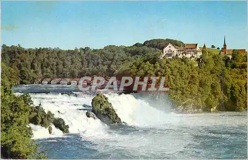 Cartes postales moderne Rheinfall mit Schloss Laufen (Schweiz)