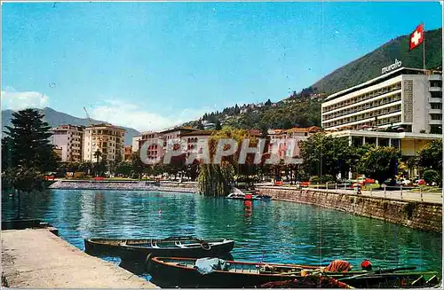 Cartes postales moderne Lac Majeur Panorama Bateau Locarno