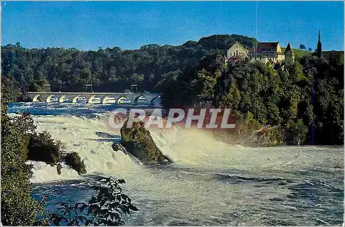 Moderne Karte Rheinfall mit Schloss Laufen (Schweiz)