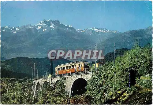 Cartes postales moderne Leysin Les Dents du Midi Funiculaire Train
