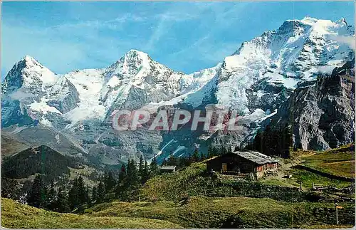 Cartes postales moderne Murren Eiger Monch und Jungfrau