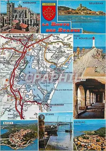 Cartes postales moderne La Route des Etangs (Aude) Narbonne Gruissan Port LA Nouvelle Sigean Peyriac Bages Etang