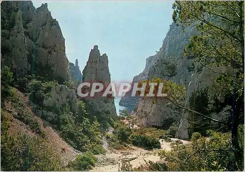 Moderne Karte Nos Belles Calanques En Vau et son Aiguille