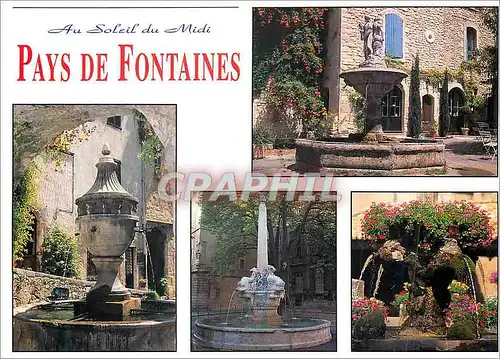 Moderne Karte Pays de Fontaines Au Soleil du Midi