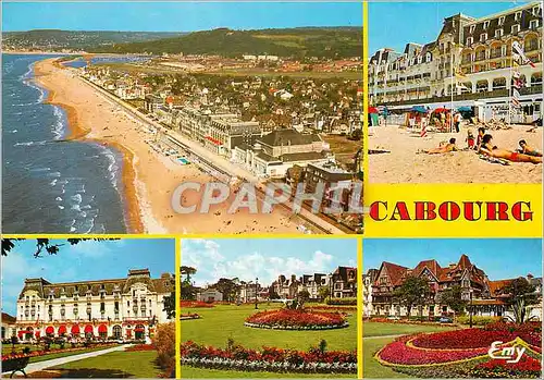 Cartes postales moderne Cabourg (Calvados) Vue aerienne du Front de mer La Plage Les Jardins du Casino