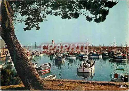 Moderne Karte Ile d'Oleron (Charente Maritime) Le Port de la Cotiniere Bateaux de peche