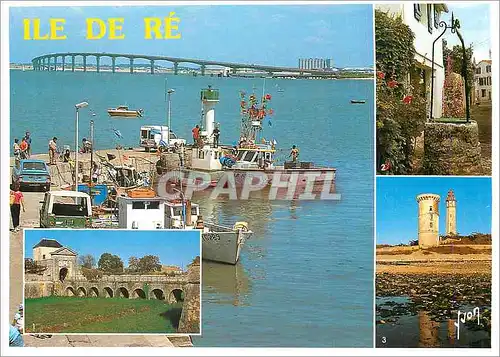 Moderne Karte Ile de Re (Charente Maritime) Couleurs et Lumiere de France La Porte des Campani Ruelle Phare Ba