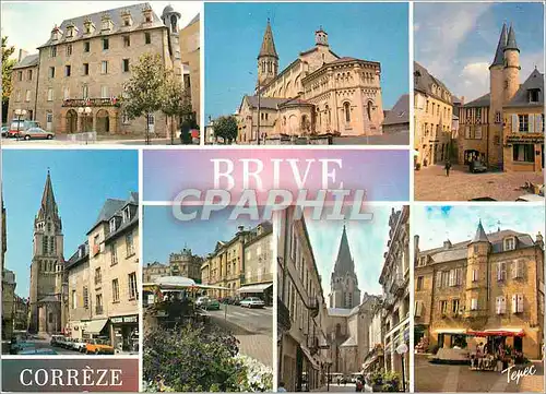 Cartes postales moderne Brive (Correze) Hotel de Ville Eglises St Germin Place Jean Marie Dauzier Rue Toulzac Place Krug