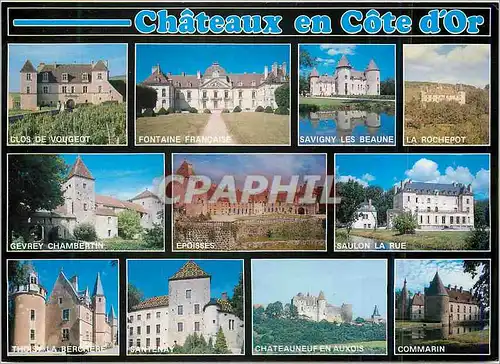 Moderne Karte Chateaux en Cote d'Or Clos de Vougeot Fontaine Francaise Savigny les Beaune La Rochepot Gevrey C