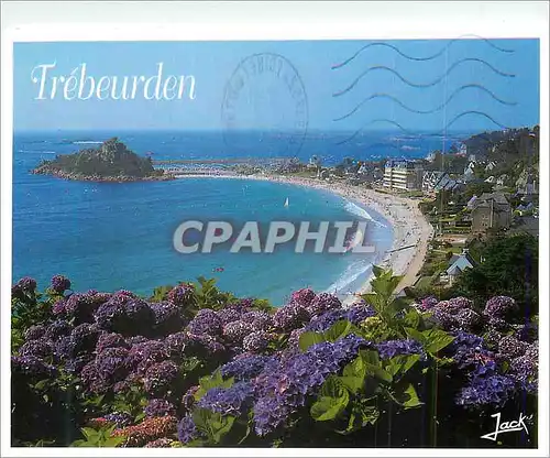 Cartes postales moderne Trebeurden (Cotes d'Armor) Cote de Granit Rose Couleurs de Bretagne La Plage de Tresmeur et le R